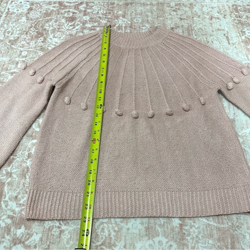 Blush Pink Pom Pom Balloon Sleeve Sweater - Picture 4 of 9